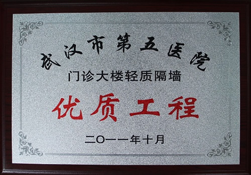 武汉市第五医院门诊大楼轻质隔墙优质工程  自保温外墙板